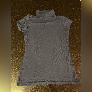 H&M Navy Short Sleeve Turtleneck Top